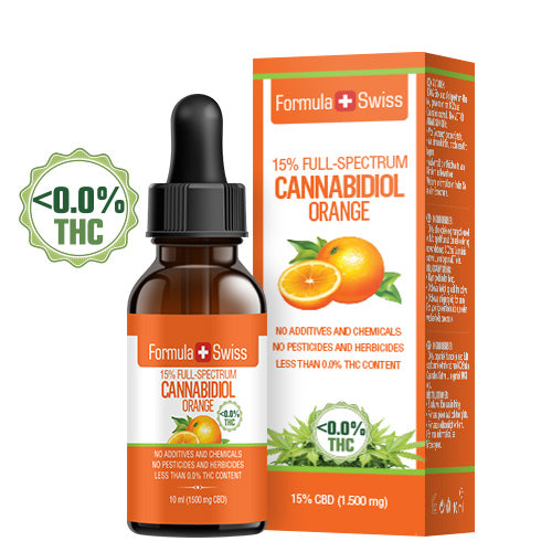 CBD Oil 0% THC Orange Flavour Formula Swiss