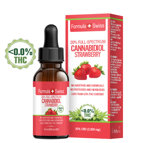 CBD Oil 0% THC Strawberry Flavour Formula Swiss