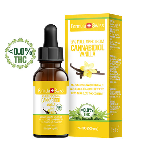 CBD Oil 0% THC Vanilla Flavour Formula Swiss